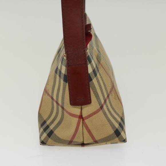 BURBERRY Nova Check Shoulder Bag PVC Leather Beige Auth 47645 - Picture 3 of 16